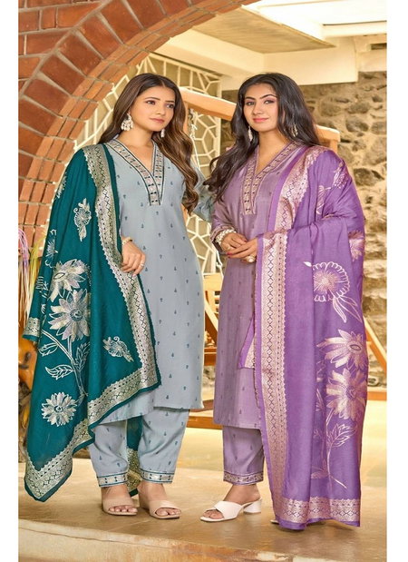 Naisha K 96 Dobby Jacquard Kurti Bottom With Dupatta Wholesale Suppliers In Mumbai
